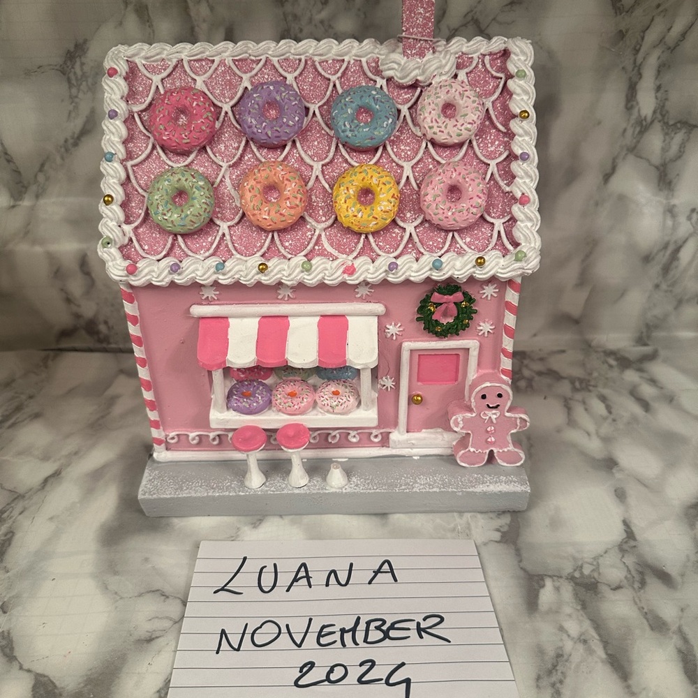 Pink Gingerbread House Decor